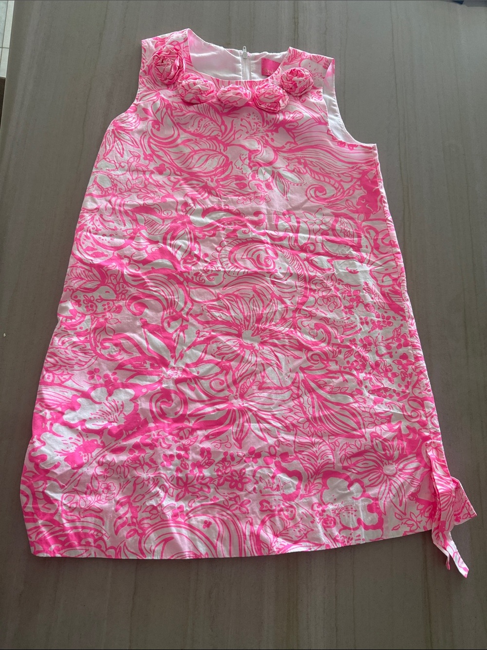 Lilly Pulitzer Pink and White Floral Dress sz 8 girls